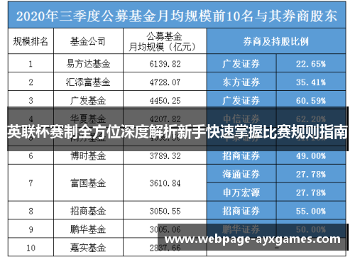 英联杯赛制全方位深度解析新手快速掌握比赛规则指南